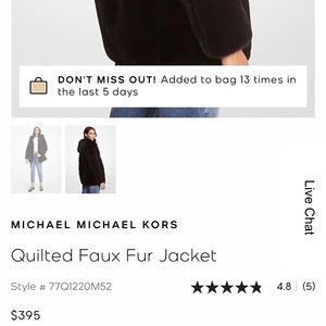 Michael by Michael Kors faux fur jacket in black